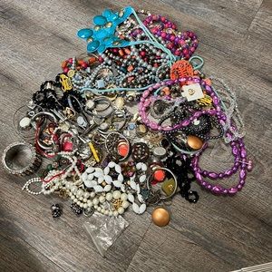 Over 3 pound of jewelry for craft, harvest, recycle, diy etc